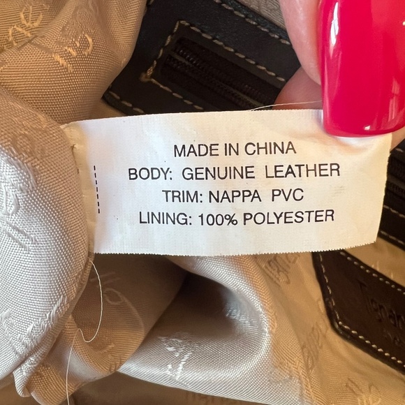 Tignanello Leather Brown Satchel Bag Double Handle Bag - Picture 10 of 15